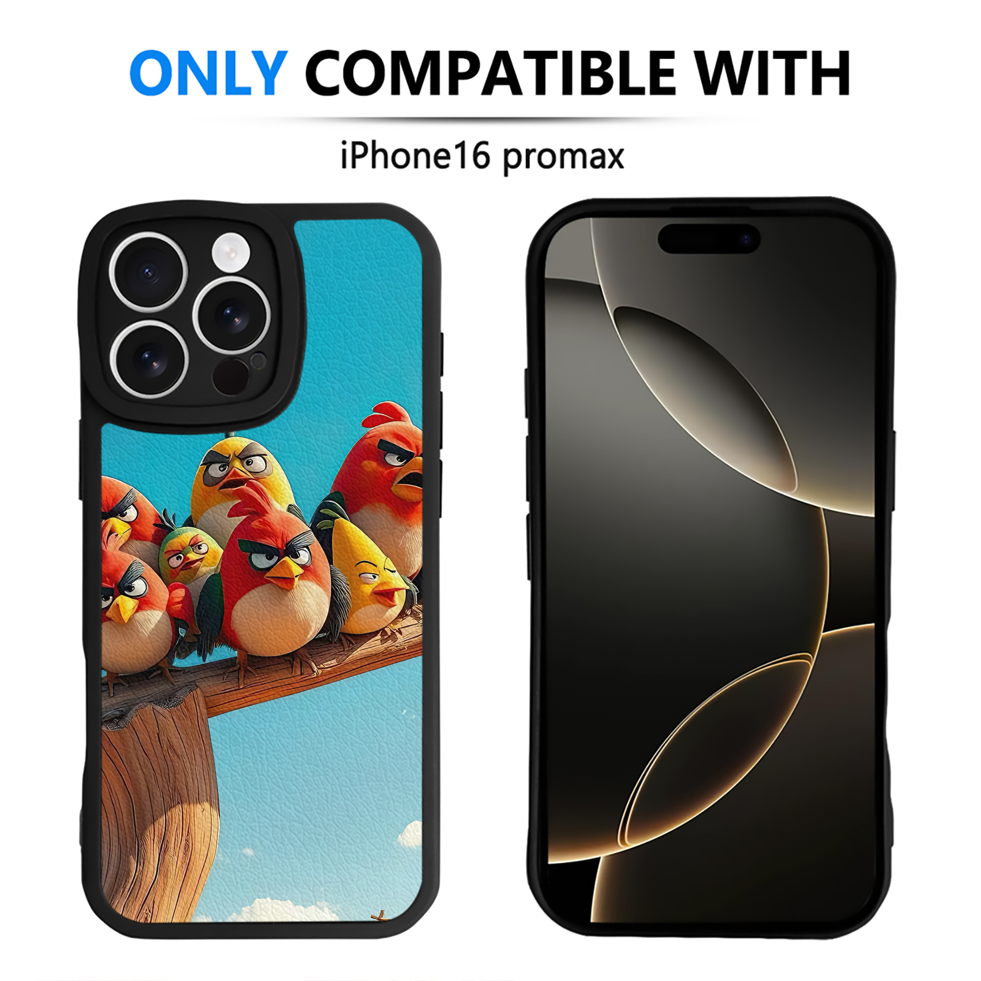 （画像用） Angry Birds アングリーバード 【iPhone 16シリーズ対応】シリコンスマホケース（レザー調） 材質：シリコン